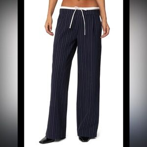Edikted Peekaboo Pinstripe Drawstring Pants
